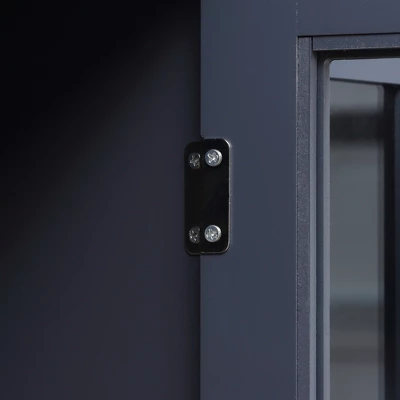 HOMCOM Modern Kitchen Sideboard, Buffet Cabinet With Storage, Adjustable Shelves For Living Room, Study, 4 Glass Doors, Gray 6 HOMCOM Modern Kitchen Sideboard, Buffet Cabinet With Storage, Adjustable Shelves For Living Room, Study, 4 Glass Doors, Gray - Image 4