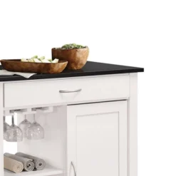 Ottawa Kitchen Cart Black/White - Acme Furniture -Dine Furniture GUEST 001e69ba 76da 43c9 8ee7 deb9f18bd86d