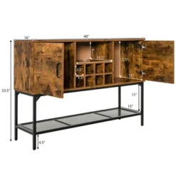 Costway Industrial Kitchen Buffet Sideboard 2-Door Console Table W/Open Shelf Wine Rack -Dine Furniture GUEST 002516cc 043f 4b54 8129 a414eaa7ce0b