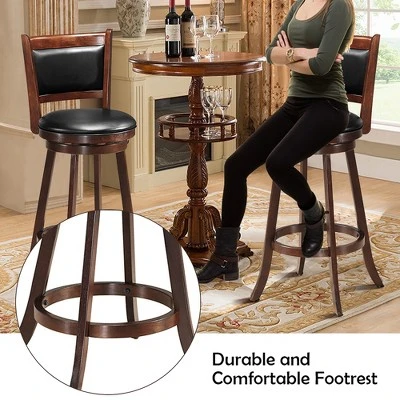 Costway 5pcs Pub Table Set 30'' Round Bar Height Table & 4pcs Swivel Bar Stools 9 Costway 5pcs Pub Table Set 30'' Round Bar Height Table & 4pcs Swivel Bar Stools - Image 7