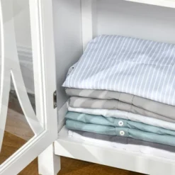 HOMCOM Sideboard, Buffet Cabinet With Adjustable Shelves, Credenza With 4 Glass Doors, White -Dine Furniture GUEST 007e3a7f 2b9e 4b85 9793 69778d47247c