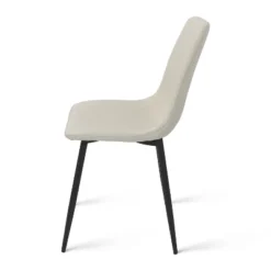 Harrison+Bingo 5-Piece Round-Shaped Wood Grain Dining Table Set With 4 Upholstered Chairs Black Legs-Maison Boucle 16 Harrison+Bingo 5-Piece Round-Shaped Wood Grain Dining Table Set With 4 Upholstered Chairs Black Legs-Maison Boucle -Dine Furniture GUEST 00d0bc17 7e12 4600 87cd 95ea872346c6