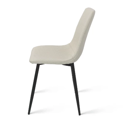 Harrison+Bingo 5-Piece Round-Shaped Wood Grain Dining Table Set With 4 Upholstered Chairs Black Legs-Maison Boucle 6 Harrison+Bingo 5-Piece Round-Shaped Wood Grain Dining Table Set With 4 Upholstered Chairs Black Legs-Maison Boucle - Image 4