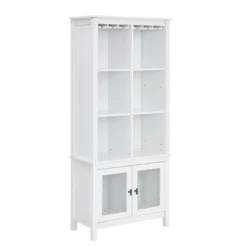 Bar Cabinet Bookshelf With Glass Doors Mahogany - Jill Zarin -Dine Furniture GUEST 0199644c 83dc 4567 b18a 5004cc4cd877