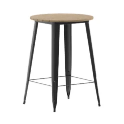 Emma And Oliver Indoor/Outdoor Bar Top Table, 30" Round All Weather Poly Resin Top With Steel Base -Dine Furniture GUEST 029e9fd4 3259 47c1 bb9a eeb3a2810eb9