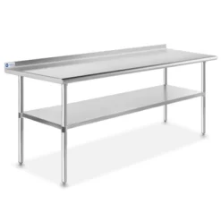 GRIDMANN Stainless Steel Tables With Backsplash And Undershelf, NSF Commercial Kitchen Work & Prep Tables For Restaurant And Home -Dine Furniture GUEST 036e973f 86b1 4c42 b8fd cca65d5fa924
