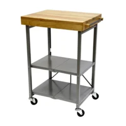 Origami Foldable Wheeled Portable Solid Wood Top Kitchen Island Bar Cart -Dine Furniture GUEST 051605cf 7546 45d7 89b3 c8b2a38e87dc