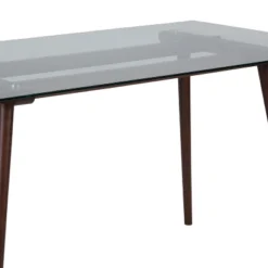 Merrick Lane 31.5" X 55" Rectangular Solid Wood Table With Glass Top -Dine Furniture GUEST 0565e449 d52c 4861 b909 0f4f0c7a4a48