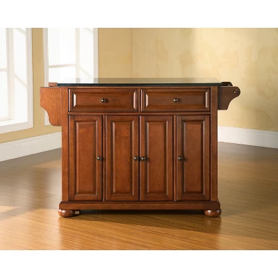 Alexandria Black Granite Top Kitchen Island - Wood & Cherry - Crosley 4 Alexandria Black Granite Top Kitchen Island - Wood & Cherry - Crosley - Image 2