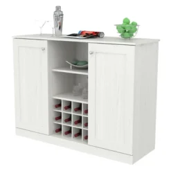 2 Doors Buffet Cabinet White - Inval -Dine Furniture GUEST 05c53cbc a8cc 4fe1 945a 74855e7ef754