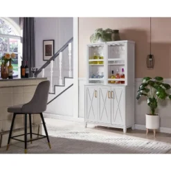 Home Source Home Bar Cabinet Rotating Wine Rack -Dine Furniture GUEST 0639612c 8407 4fa9 9c18 e44d045ed4bb