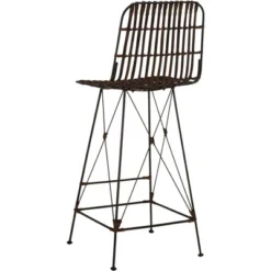 Minerva Wicker Bar Stool (Set Of 2) - Safavieh -Dine Furniture GUEST 0686dd35 54e8 4e5f bf80 293112fb65e8