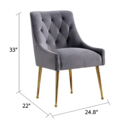 Set Of 2 Polyester Dining Arm Chair Gray - Kinwell -Dine Furniture GUEST 07671290 0417 428e 9b73 e39cf0fe1e0e