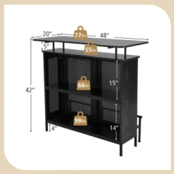Costway 4-Tier Metal Home Bar Unit Liquor Bar Table With Storage Shelves & 6 Glass Holders 13 Costway 4-Tier Metal Home Bar Unit Liquor Bar Table With Storage Shelves & 6 Glass Holders -Dine Furniture GUEST 07ffc336 d8d1 4677 b8ff 289580ab9f82