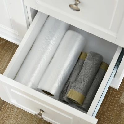 HOMCOM Kitchen Island With Drop Leaf, Rolling Kitchen Cart On Wheels With 3 Drawers, Cabinet, Natural Wood Top, Spice Rack And Towel Rack, White 6 HOMCOM Kitchen Island With Drop Leaf, Rolling Kitchen Cart On Wheels With 3 Drawers, Cabinet, Natural Wood Top, Spice Rack And Towel Rack, White - Image 4