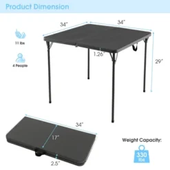 Costway Folding Camping Table Portable HDPE Outdoor Picnic Dining Table W/ Handle WhiteGrey 21 Costway Folding Camping Table Portable HDPE Outdoor Picnic Dining Table W/ Handle WhiteGrey -Dine Furniture GUEST 080e81e0 d2c0 4feb a733 f1ef8779c0b8