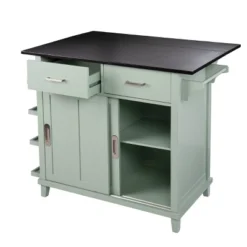 Thall Freestanding Kitchen Island Mint Green/Black - Aiden Lane -Dine Furniture GUEST 0836452d c7d0 4ab0 98a6 de4f2280ea40