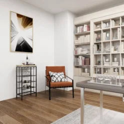 Industrial Metal Rectangle Wine Rack Black - Olivia & May -Dine Furniture GUEST 0849fca6 6cdf 481f ae39 071e00efd91e