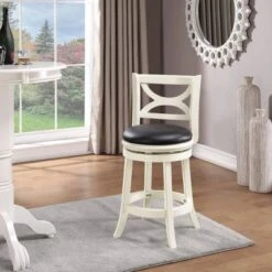 Florence Swivel Barstool Hardwood/White - Boraam -Dine Furniture GUEST 084cf2da c4d1 4003 b26a 80685271acd5