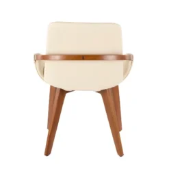 Cosmo Mid-Century Modern Chair Cream/Walnut - LumiSource -Dine Furniture GUEST 09583c60 f329 4b2d aab2 dd255c39f21e
