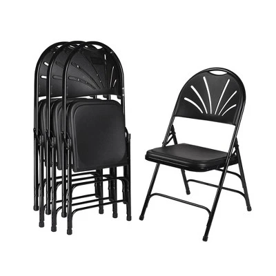 Set Of 4 Deluxe Fan Back With Triple Brace Folding Chairs - Hampden Furnishings 3 Set Of 4 Deluxe Fan Back With Triple Brace Folding Chairs - Hampden Furnishings