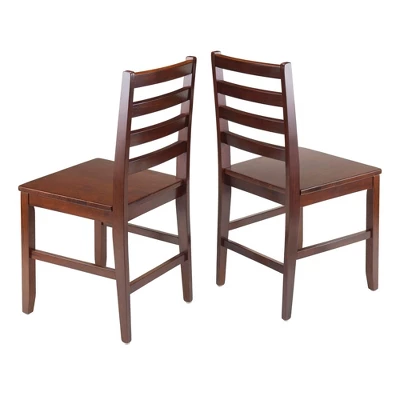 3pc Hamilton Drop Leaf Dining Table With Ladder Back Chairs Wood/Walnut - Winsome 8 3pc Hamilton Drop Leaf Dining Table With Ladder Back Chairs Wood/Walnut - Winsome - Image 6