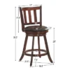 Costway Set Of 2 25'' Swivel Bar Stool Leather Padded Dining Kitchen Pub Bistro Chair High Back -Dine Furniture GUEST 0a155bd2 47eb 421e ace2 5296e1983193