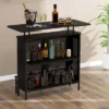 Costway 4-Tier Metal Home Bar Unit Liquor Bar Table With Storage Shelves & 6 Glass Holders -Dine Furniture GUEST 0b1884db 97eb 4c2d 968c dd96ecb92e9f
