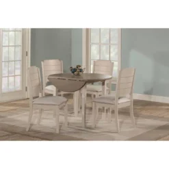 5pc Clarion Round Drop Leaf Dining Set With Side Chairs Gray Fog Fabric - Hillsdale Furniture -Dine Furniture GUEST 0c069294 6a42 4252 af2c 8d57ce4310f8