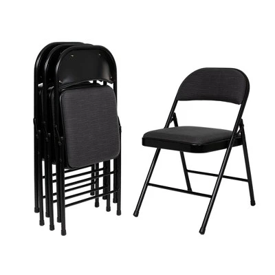 Set Of 4 Fabric Padded Folding Chairs - Hampden Furnishings 3 Set Of 4 Fabric Padded Folding Chairs - Hampden Furnishings