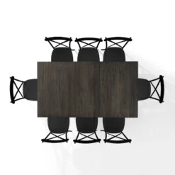 9pc Hayden Extendable Dining Set With Camille Chairs Matte Black/Slate - Crosley -Dine Furniture GUEST 0da7ad8b 0952 4d63 85bc 0c861b97ffd7