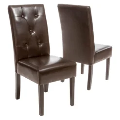 Taylor Bonded Leather Dining Chair Set 2ct - Christopher Knight Home -Dine Furniture GUEST 0dd412ea 8b0e 403c 84d1 3359074d895f