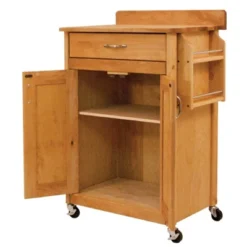 Wood Kitchen Cart In Natural Birch In Brown - Catskill Craftsmen -Dine Furniture GUEST 0e2b991b f4d4 45f7 929b 31d61bc860f9