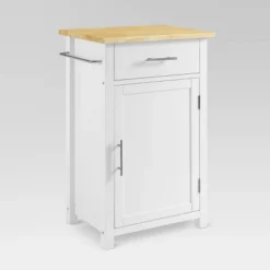 Savannah Wood Top Compact Kitchen Island Cart White/Natural - Crosley -Dine Furniture GUEST 0ec3fa5f 985e 4355 9f3b 70391c846535