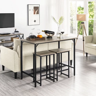 Yaheetech Industrial Counter Height Table Set For Dining Room 3 Yaheetech Industrial Counter Height Table Set For Dining Room