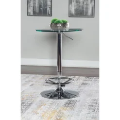 Keelan Adjustable Bar Height Pub Table Chrome - Powell Company 12 Keelan Adjustable Bar Height Pub Table Chrome - Powell Company -Dine Furniture GUEST 0f9d2e6b fd70 4d78 93fa 3ef0908f535a