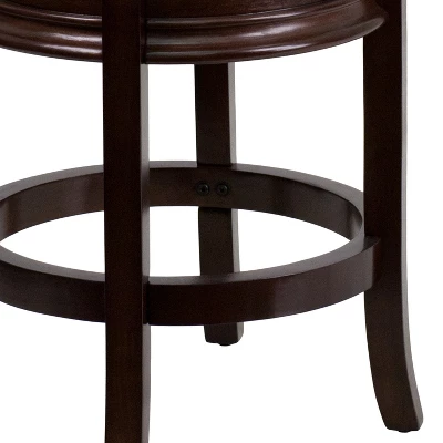 Merrick Lane Clara Backless Wooden Counter Stool With Faux Leather 360 Degree Swivel Seat 9 Merrick Lane Clara Backless Wooden Counter Stool With Faux Leather 360 Degree Swivel Seat - Image 7