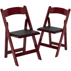 Emma And Oliver 2 Pack Wedding Party Event Wood Folding Chair With Vinyl Padded Seat -Dine Furniture GUEST 0ff26685 702e 4a6e 8252 4ac2e0335f1a