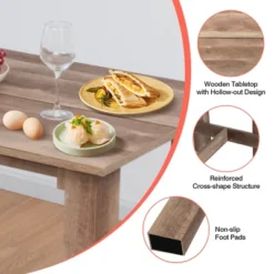 Costway 5 PCS Dining Table Set Kitchen Rectangular Counter Height Table W/ 4 Bar Stools -Dine Furniture GUEST 0ff7daca 07c7 42b6 b458 c5f4106f9c5b