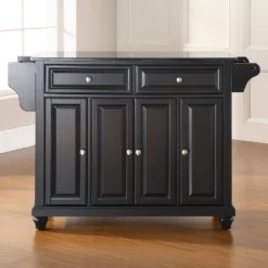 Cambridge Black Granite Top Full Size Kitchen Island/Cart - Crosley