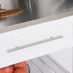 HOMCOM Kitchen Island With Stainless Steel Top, Traditional Kitchen Island With Storage, 2-Tier Open Shelves, Drawers, White -Dine Furniture GUEST 10fe3709 199f 4bc5 b6a4 7a8903de6861