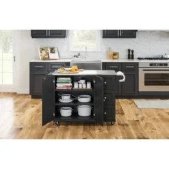 Large Dolly Madison Kitchen Cart With Stainless Steel Top - Homestyles -Dine Furniture GUEST 11e6c2f4 215e 4671 97ce f1c4be8d6779