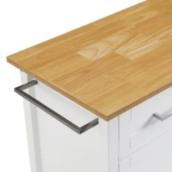 Tristan Open Kitchen Island Cart White/Natural - Crosley -Dine Furniture GUEST 12e30656 2b75 4277 990e a84ed7186b53