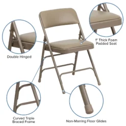 Emma And Oliver 2 Pack Home & Office Portable Party Events Padded Metal Folding Chair -Dine Furniture GUEST 132bf46d 25c2 4fd2 92b1 44e897f6f205