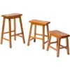 Legacy Decor Set Of 2 Distressed Saddleback Wooden Stools -Dine Furniture GUEST 137cfd90 57f1 4f90 a506 2e3793f48087