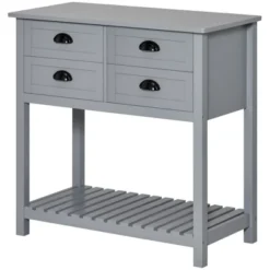 HOMCOM Sideboard Buffet Cabinet, Storage Serving Console Table With 4 Drawers And Slatted Bottom Shelf For Kitchen, Living Room -Dine Furniture GUEST 13eafd51 12c8 4ecc b942 8cd567da8c70