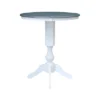 36" Kent Round Top Bar Height Pedestal Dining Table With 12" Leaf White/Heather Gray - International Concepts -Dine Furniture GUEST 14f85c82 0392 4cfe ab91 a5c76c03f256
