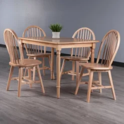 5pc Ravenna Dining Table Set Natural - Winsome -Dine Furniture GUEST 15590b03 7318 44be 8208 0f9fa55e98da