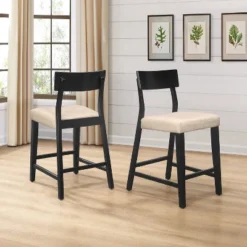 5pc Knolle Park Wood Counter Height Dining Set Black With Oak Wire Brush Finished Top - Hillsdale Furniture -Dine Furniture GUEST 16f81751 7770 49ec aa63 f30cc60d7218