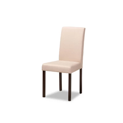 Set Of 4 Andrew Contemporary Espresso Wood Finish Fabric Dining Chairs Beige - Baxton Studio 3 Set Of 4 Andrew Contemporary Espresso Wood Finish Fabric Dining Chairs Beige - Baxton Studio